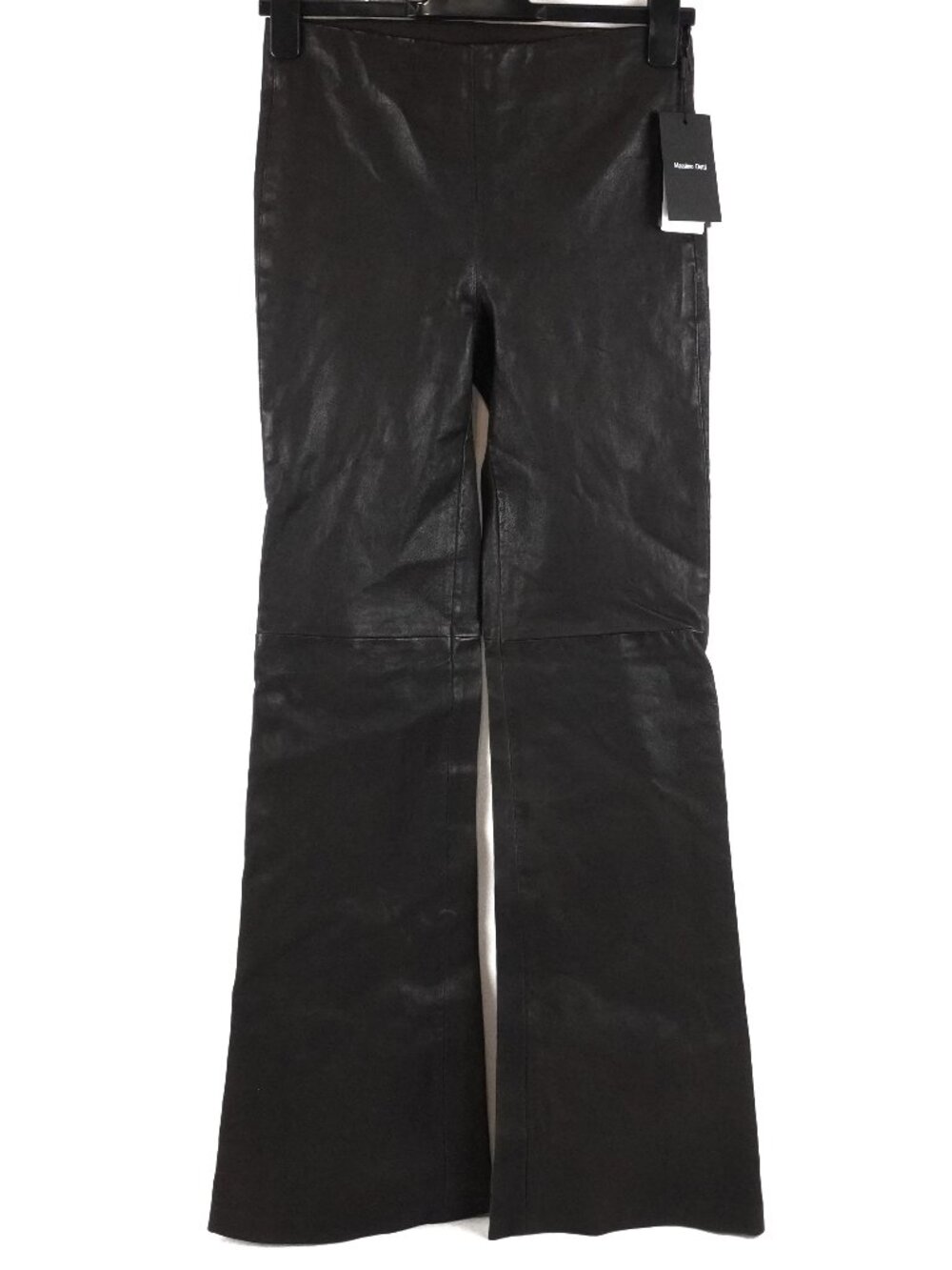 Massimo Dutti Sheep Leather Flare Fit Pants in Brown - Women's Size Small NWT